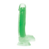 Curve Toys Lollicock 7’’ Glow In The Dark Silicone Dildo w/Balls - Green - Dongs & Dildos