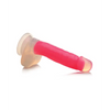 Curve Toys Lollicock 7’’ Glow In The Dark Silicone Dildo w/Balls - Pink - Dongs & Dildos
