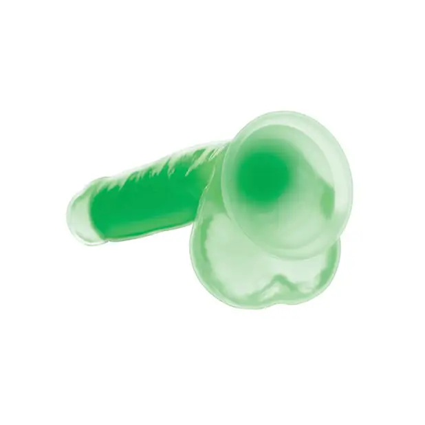 Curve Toys Lollicock 7’’ Glow In The Dark Silicone Dildo w/Balls - Green - Dongs & Dildos
