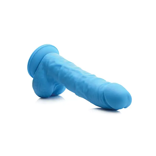 Curve Toys Lollicock 7’’ Silicone Dildo w/Balls - Berry - Dongs & Dildos