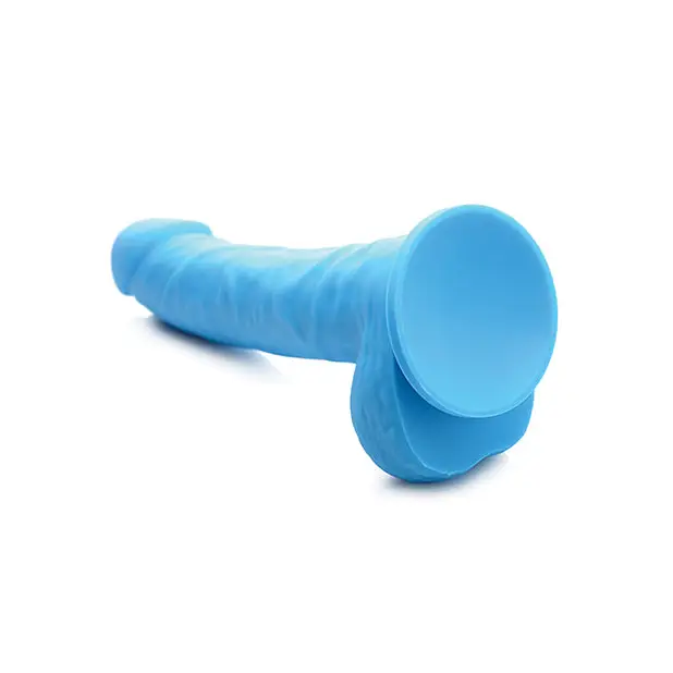 Curve Toys Lollicock 7’’ Silicone Dildo w/Balls - Berry - Dongs & Dildos