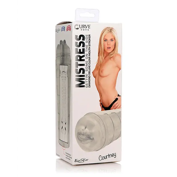 Curve Toys Mistress Courtney Diamond Deluxe Clear Mouth Stroker - Dolls & Masturbators
