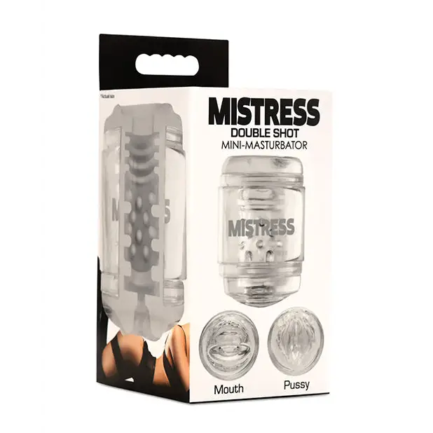 Curve Toys Mistress Double Shot Mini Masturbator Mouth & Pussy - Clear