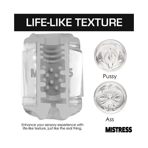 Curve Toys Mistress Double Shot Pussy & Ass Mini Masturbator - Clear