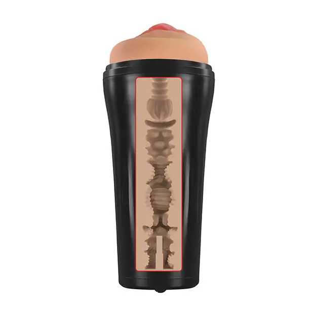 Curve Toys Mistress Vibrating Pussy Masturbator - Tan - Dolls & Masturbators