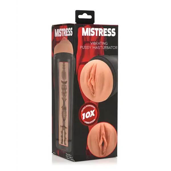 Curve Toys Mistress Vibrating Pussy Masturbator - Tan - Dolls & Masturbators