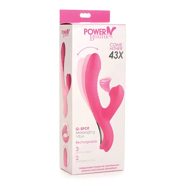 Curve Toys Power Bunnies Come Hither Suction Vibrator - Pink - Vibrators