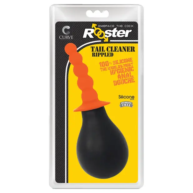 Curve Toys Rooster Tail Cleaner Rippled - Orange - Anal Products