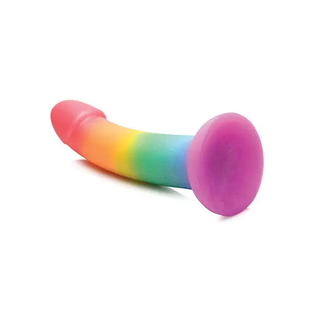 Curve Toys Simply Sweet 6.5’’ Phallic Rainbow Dildo - Dongs & Dildos