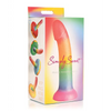 Curve Toys Simply Sweet 6.5’’ Phallic Rainbow Dildo - Dongs & Dildos