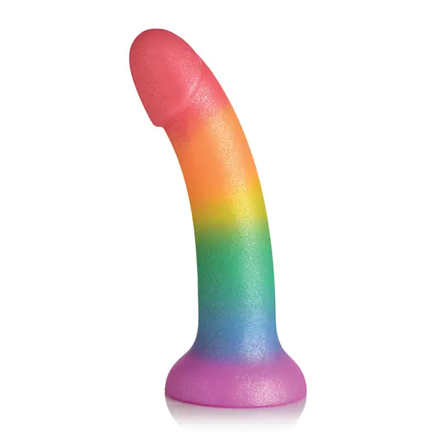 Curve Toys Simply Sweet 6.5’’ Phallic Rainbow Dildo - Dongs & Dildos