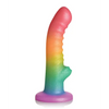 Curve Toys Simply Sweet 6.5’’ Ribbed Rainbow Dildo - Dongs & Dildos
