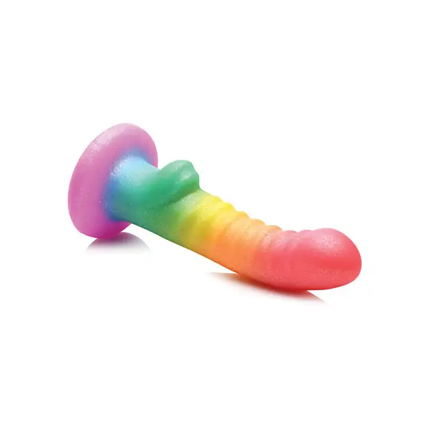 Curve Toys Simply Sweet 6.5’’ Ribbed Rainbow Dildo - Dongs & Dildos