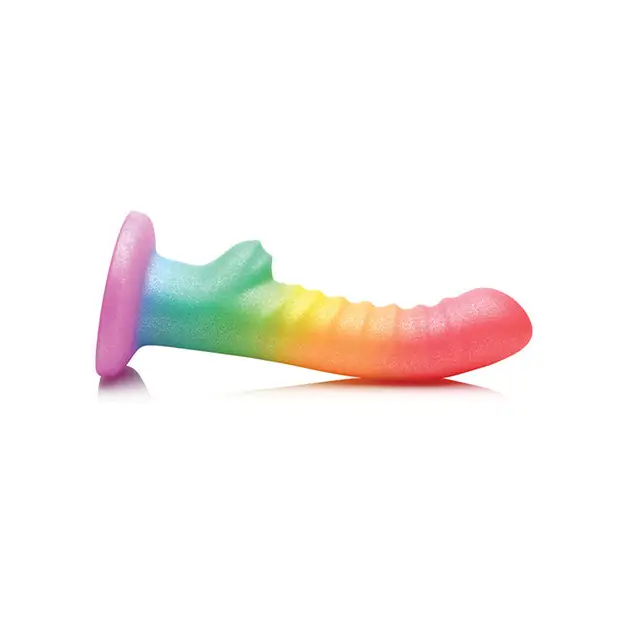 Curve Toys Simply Sweet 6.5’’ Ribbed Rainbow Dildo - Dongs & Dildos