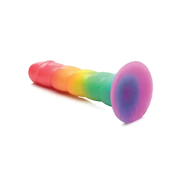 Curve Toys Simply Sweet 6.5’’ Swirl Rainbow Dildo - Dongs & Dildos