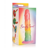 Curve Toys Simply Sweet 6.5’’ Swirl Rainbow Dildo - Dongs & Dildos
