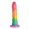 Curve Toys Simply Sweet 6.5’’ Swirl Rainbow Dildo - Dongs & Dildos
