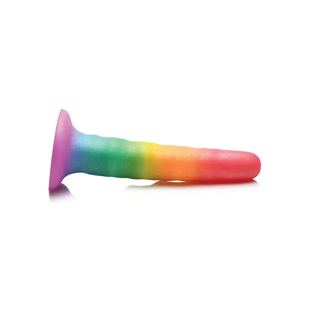 Curve Toys Simply Sweet 6.5’’ Zigzag Rainbow Dildo - Dongs & Dildos