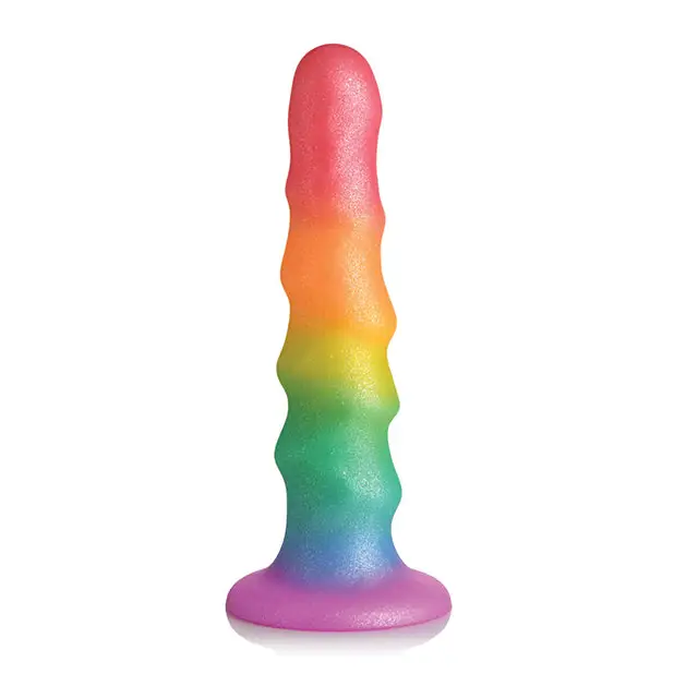 Curve Toys Simply Sweet 6.5’’ Zigzag Rainbow Dildo - Dongs & Dildos
