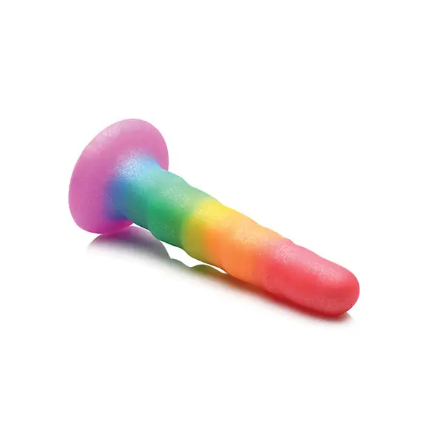Curve Toys Simply Sweet 6.5’’ Zigzag Rainbow Dildo - Dongs & Dildos