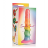 Curve Toys Simply Sweet 6.5’’ Zigzag Rainbow Dildo - Dongs & Dildos