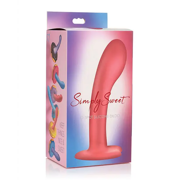 Curve Toys Simply Sweet 7’’ G Spot Silicone Dildo - Pink - Dongs & Dildos