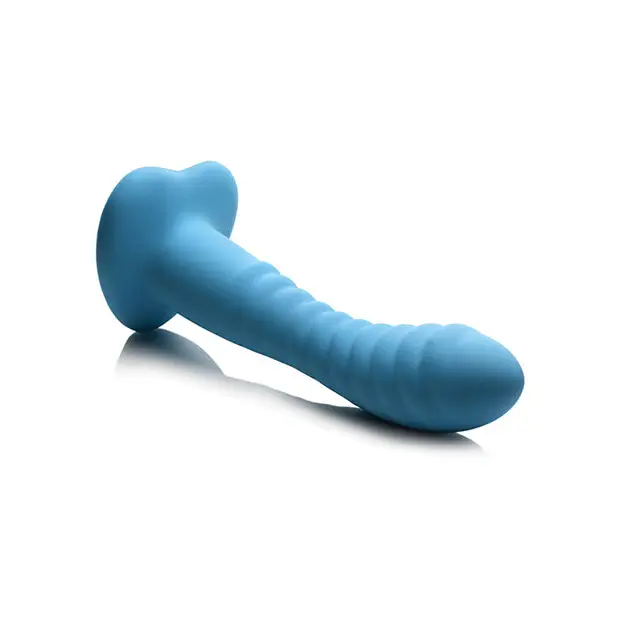 Curve Toys Simply Sweet 7’’ Ribbed Silicone Dildo - Blue - Dongs & Dildos