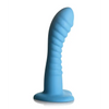 Curve Toys Simply Sweet 7’’ Ribbed Silicone Dildo - Blue - Dongs & Dildos