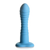 Curve Toys Simply Sweet 7’’ Ribbed Silicone Dildo - Blue - Dongs & Dildos