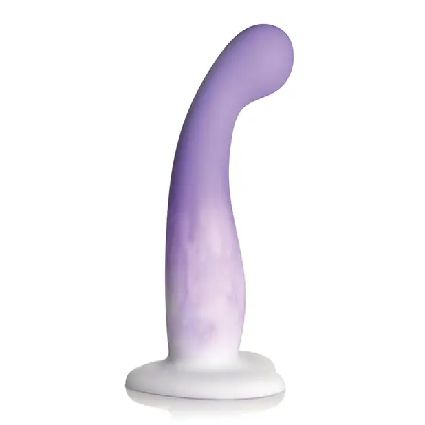 Curve Toys Simply Sweet 7’’ Slim G Spot Silicone Dildo - Purple/White - Dongs & Dildos
