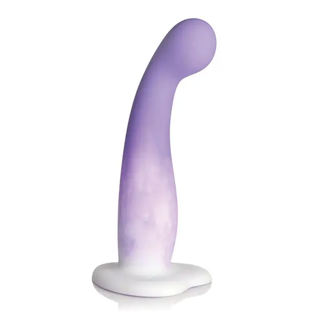 Curve Toys Simply Sweet 7’’ Slim G Spot Silicone Dildo - Purple/White - Dongs & Dildos