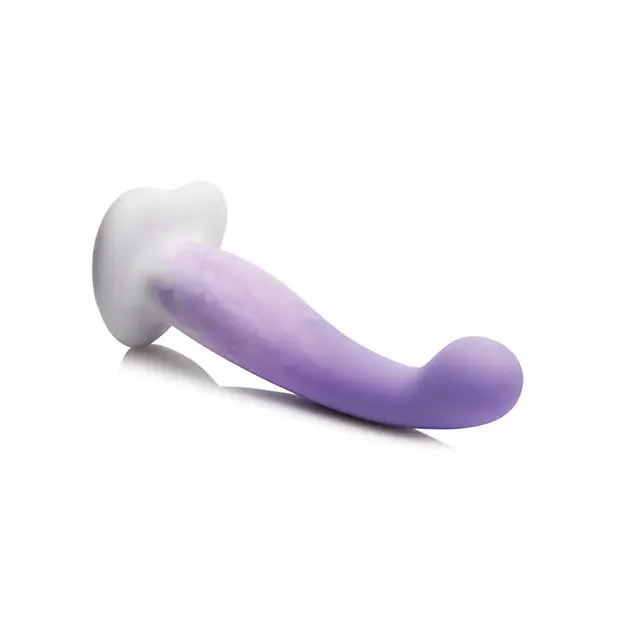 Curve Toys Simply Sweet 7’’ Slim G Spot Silicone Dildo - Purple/White - Dongs & Dildos