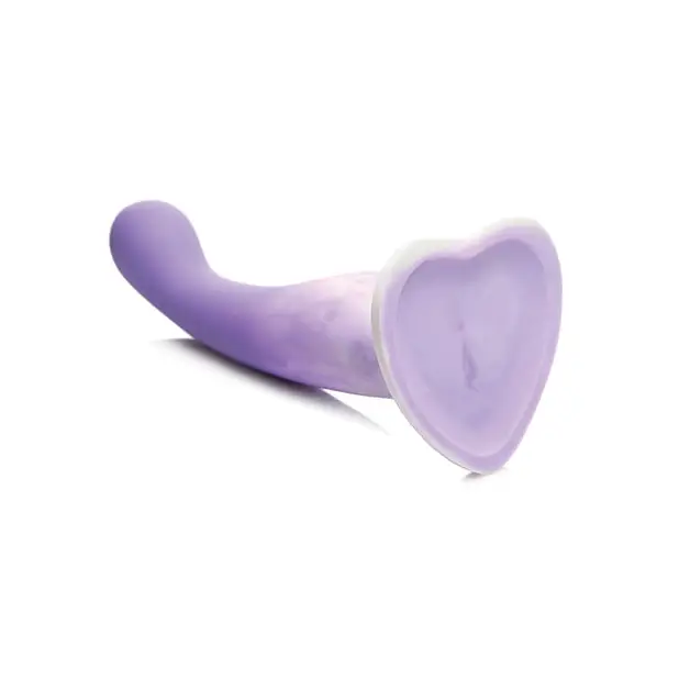 Curve Toys Simply Sweet 7’’ Slim G Spot Silicone Dildo - Purple/White - Dongs & Dildos