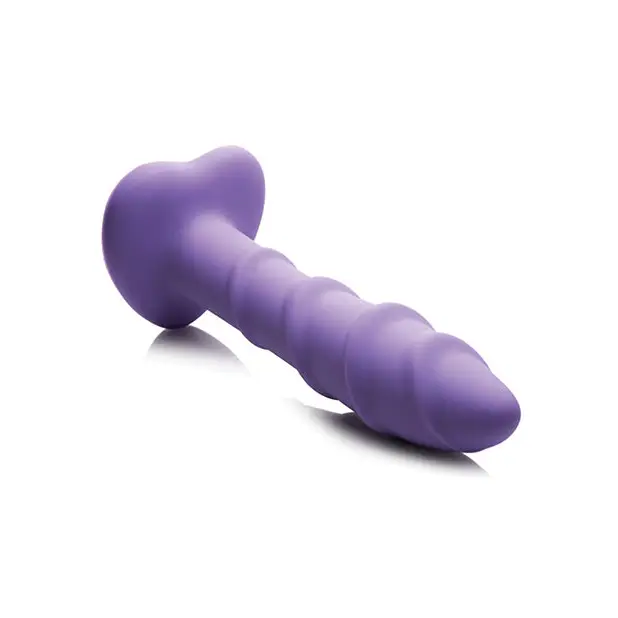 Curve Toys Simply Sweet 7’’ Swirl Silicone Dildo - Purple - Dongs & Dildos