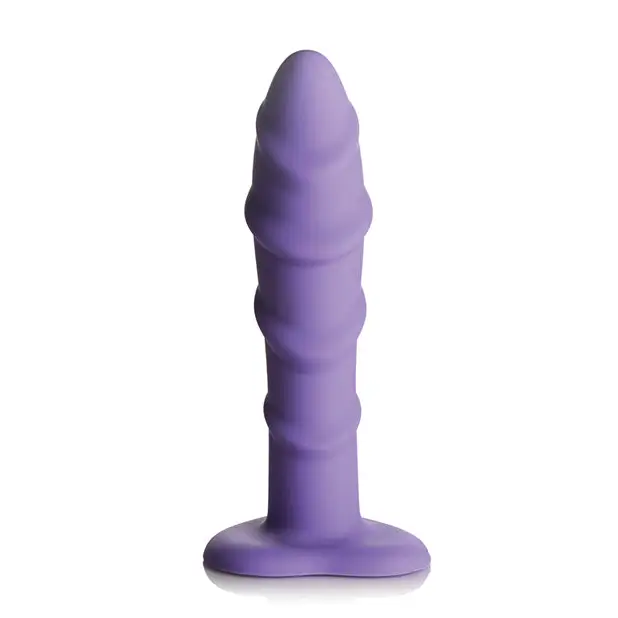 Curve Toys Simply Sweet 7’’ Swirl Silicone Dildo - Purple - Dongs & Dildos