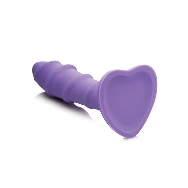 Curve Toys Simply Sweet 7’’ Swirl Silicone Dildo - Purple - Dongs & Dildos