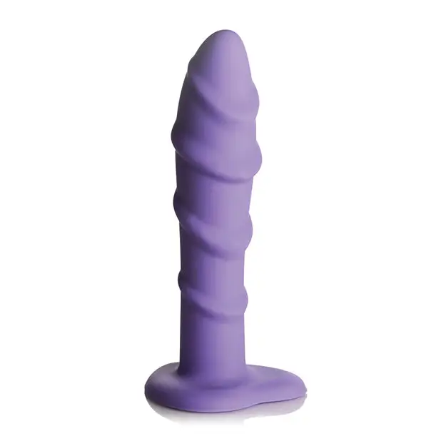 Curve Toys Simply Sweet 7’’ Swirl Silicone Dildo - Purple - Dongs & Dildos