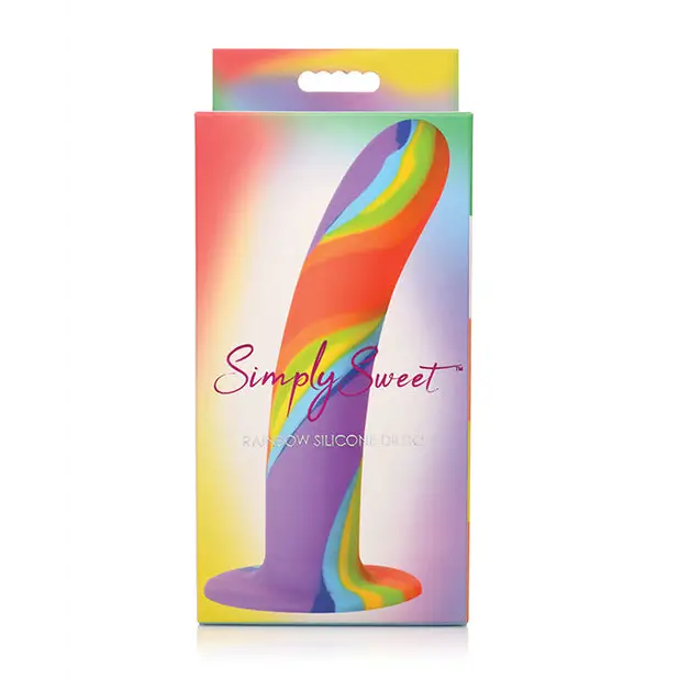 Curve Toys Simply Sweet Rainbow Silicone Dildo - Dongs & Dildos