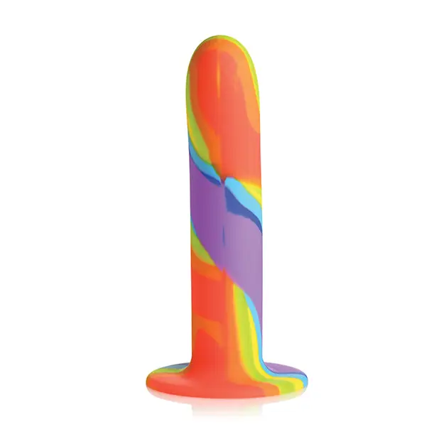 Curve Toys Simply Sweet Rainbow Silicone Dildo - Dongs & Dildos