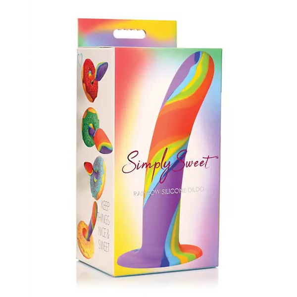Curve Toys Simply Sweet Rainbow Silicone Dildo - Dongs & Dildos