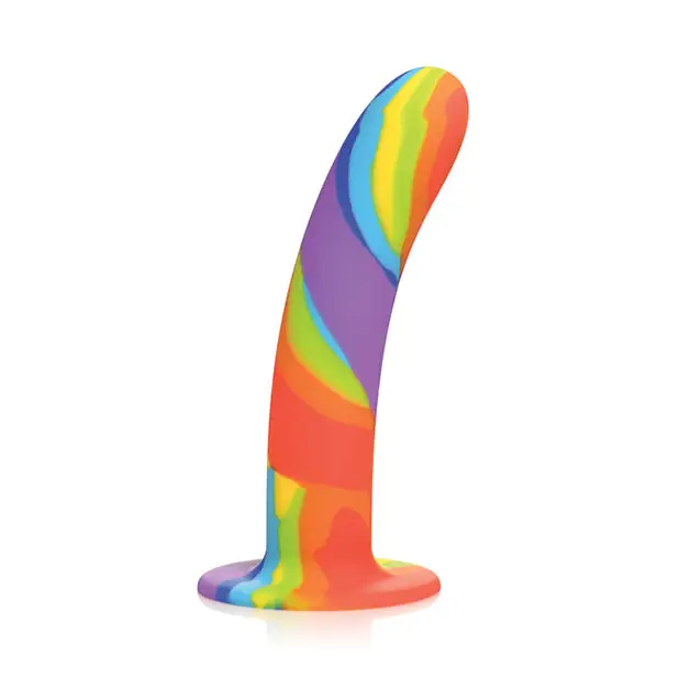 Curve Toys Simply Sweet Rainbow Silicone Dildo - Dongs & Dildos