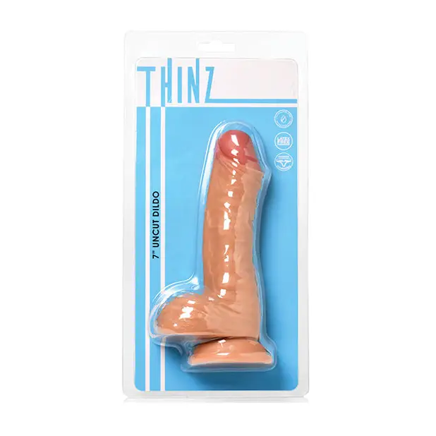 Curve Toys Thinz 7’’ Uncut Dildo w/Balls - Light