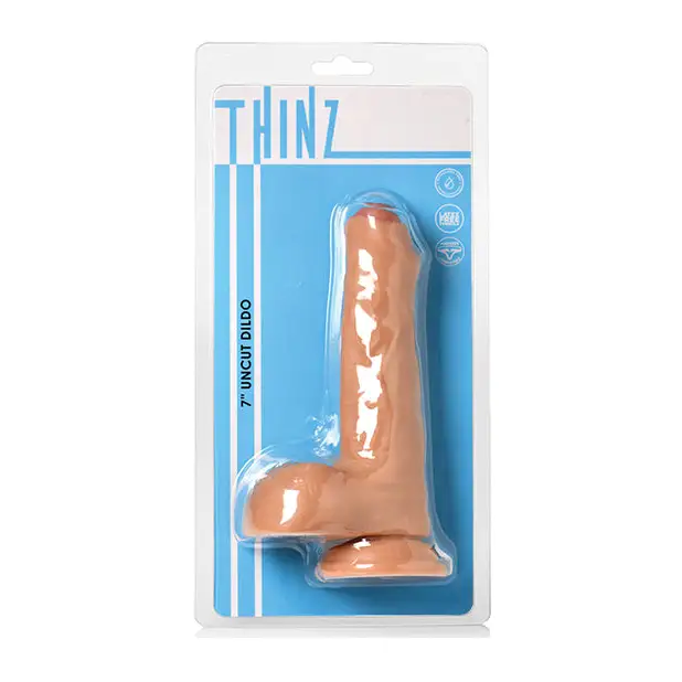 Curve Toys Thinz 7’’ Uncut Dildo w/Balls - Light