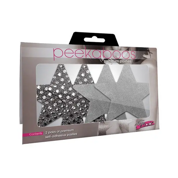 Dark Angel Stars - Silver Pack of 2 - Lingerie - Packaged