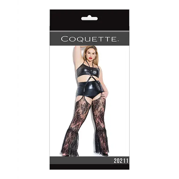 Darque Bell Bottom Chaps Black OS/XL - Lingerie - Plus/Queen - Packaged