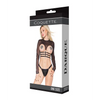 Darque Stretch Mesh Long Sleeve Open Bust Crop Top Black OS - Lingerie - Packaged