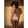 Diamond Mesh Bodysuit Nude/Black L/XL - Lingerie - Packaged