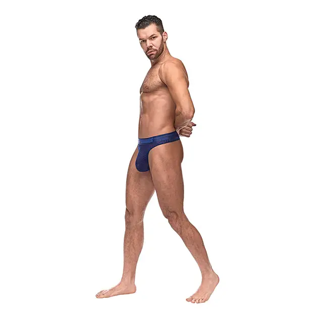 Diamond Mesh Bong Thong Blue L/XL - Lingerie - Packaged