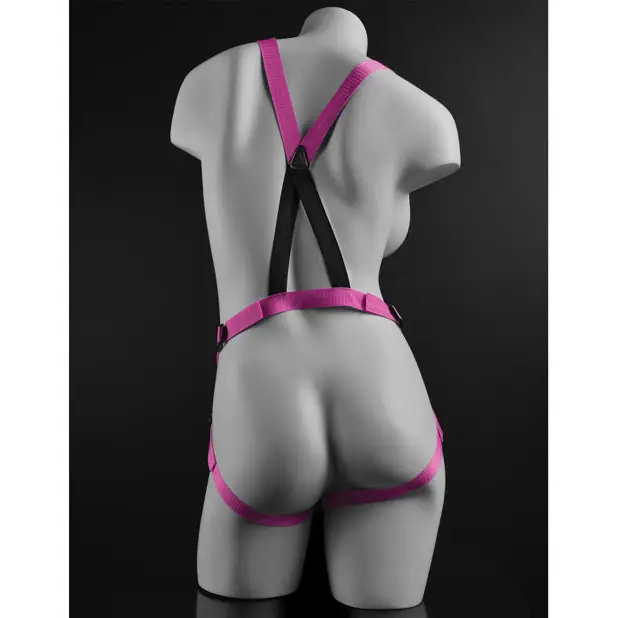 Dillio 7’’ Strap-On Suspender Harness Set - Pink - Strap Ons