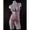 Dillio 7’’ Strap-On Suspender Harness Set - Pink - Strap Ons